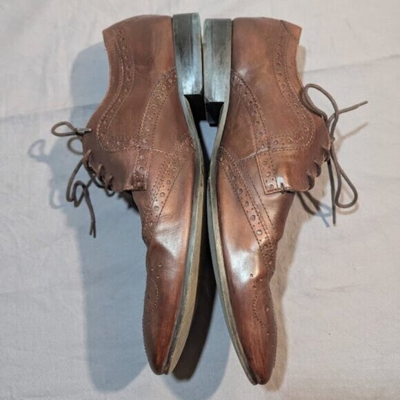 Ted Baker London Vineey Burgundy Derby Wingtip Men Oxford Leather Shoes Size 10 - Picture 9 of 11